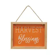 Harvest Blessings Sign with Jute Hanger
