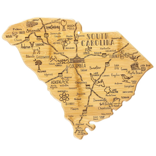 Destination South Carolina Shaped Cutting Board